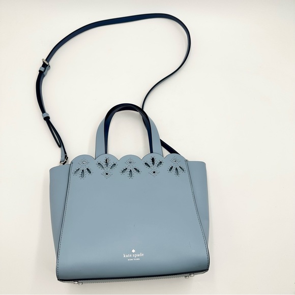 Kate Spade: Lt. Blue Magnolia Street Eyelet Satchel - Picture 10 of 15
